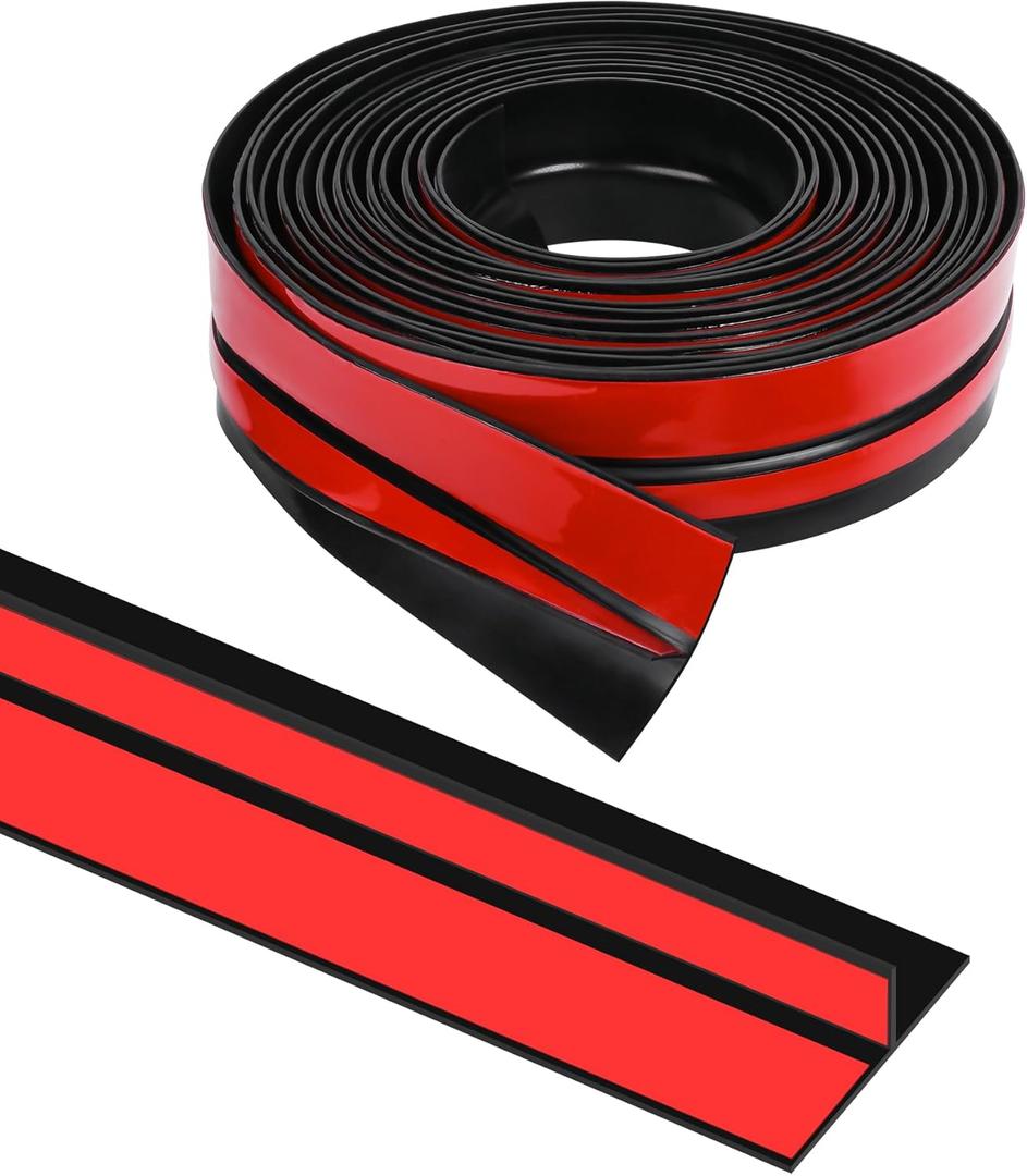 Door Draft Stopper for Side of Door Frame 1.97 in x 10 Ft T-Shaped Silicone Weather Stripping Door Seal Strip Draft Blocker - Black