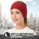 Winter Fleece Ear Warmers Headband Ear Muffs for Men Women Kids, Ear Covers for Cold Weather Ski Running Cycling Work (Red)
