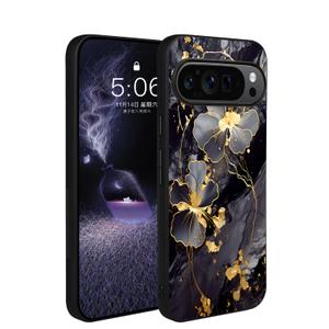 for Google Pixel 10 Pro XL Case,Compatible with Magsafe,Glow in The Dark Cute Floral Slim Fit Soft TPU Shockproof Protection for Google Pixel 10 Pro XL Magnetic Case Aesthetic Black Marble