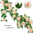 YRIOWMI 10PCS Fake Rose Garland, 7.5Ft Artificial Vines Flowers Hanging Rose Vine forfor Table Wedding Backdrop Arch Wall Party Mantle Festival Decor (Champagne)