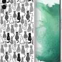 Compatible with Samsung Galaxy S22 Case, Funny Cute Cat Soft TPU Fashion Cool Slim Shockproof Protective Phone Cases for Women Girls