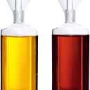 LandHope Oil Bottle Glass Olive Oil Dispenser Bottle Glass Cooking Oil Vinegar Measuring Dispenser with Spout for Kitchen and BBQ (500 ml/17 oz,2 Pack)
