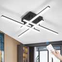 CANEOE Modern Ceiling Light Fixture Sputnik Dimmable Ceiling Light with Remote Control Black Flush Mount Chandelier Ceiling Lamp for Bedroom Living Room Kitchen