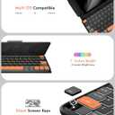 Universal Travel Keyboard Plus, New Dual Bluetooth Portable Keypad with 7-Color Backlit & Any-Angle Stand, Wireless Tablet Keyboard for iPad/Z Fold/Galaxy Tabs/Phones, Keypad for iOS/Android/Windows