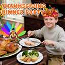 Hiawbon 30PCS Thanksgiving Turkey Craft Kits, DIY Turkey Headbands Craft Kits, Thanksgiving Turkey Hats, Fall Decoration Supplies for Thanksgiving Home