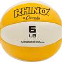 Champion Sports Exercise Medicine Ball, 6-7 lbs, Leather with No-Slip Grip, Weighted Med Ball for Weight Training, Stability, Plyometrics, Cross Training, Core Strength, Heavy Workout Ball