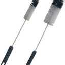 Coralpearl Bottle Brushes Thin Long Handle X 2, Utility Skinny Wire Cleaner Set Big Small, Bendable Flexible for Cleaning Narrow Neck Water, Beer, Wine, Baby Bottles, Pipes, Tubes, Hoses, and Flasks