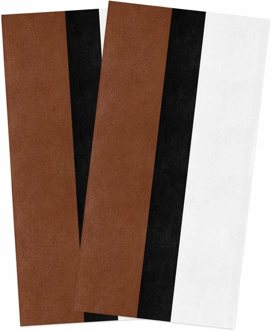 Kitchen Towels Set of 2 Brown Black White Dish Towels and Dishcloths Sets Decorative Tea Towel Boho Style Absorbent Hand Towels for Kitchen Bathroom Drying Cleaning Backing Home Decor