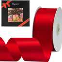 LIUYAXI Hot Red Double Faced Satin Ribbon, 2" X Continuous 50 Yards, Fabric Ribbon Use for Bows Bouquet,Christmas Gift Wrapping,Floral Arrangement