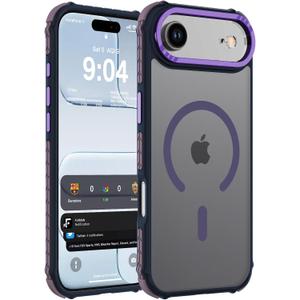 DEERLAMN Strong Magnetic Case for iPhone Air 6.5-Inch,[Compatible with Magsafe][Military Grade Drop Protection] Translucent Matte Shockproof Protective Phone Cover-Frosted Purple