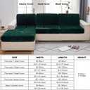 MIFXIN Velvet Stretch Couch Cover Sofa Cushion Slipcover 1 Piece Universal Elastic Sofa Seat Cover Wear-Resistant Couch Furniture Protector (Dark Green, Plus Size 3-Seater)