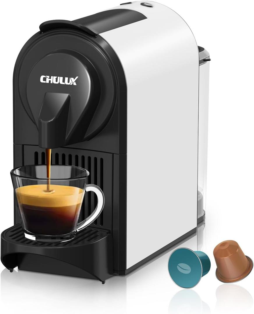 CHULUX Baf-Pro Espresso Machine, Mini Espresso Machine for Nespresso Original Capsules, Single Serve Coffee Machine for Home Espresso & Lungo Maker, Italian ODE 20 Bar Pump, White