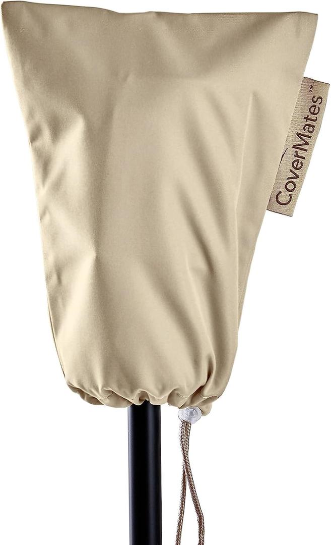 Covermates Tiki Torch Cover  Weather Resistant Polyester, Adjustable Drawcord, Grill and Heating, 7W x 10H, Khaki
