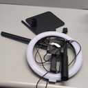 Ring Light with Stand for Desk,Adjustable Overhead Phone Mount with 10" Ring Light Tripod for iPhone,Phone Tripod with Light and Remote Phones Holder for Video Recording,Live Stream,Cooking Video