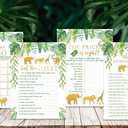 Your Main Event Prints Jungle Baby Shower Games - 25 Each - Bingo, Find The Guest, The Price is Right, Who Knows Mommy Best - Jungle Animals Theme - Printed Front and Back, 1 Game Per Side