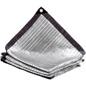 LOVE STORY 85% 8x16FT Aluminum Shade Cloth Reflective Sun Shade Cover Silver Tarp with Grommets for Car Garden Patio Kennel