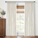 CAPALOCA Natural Linen Pinch Pleated Curtains Blackout, 100% Black Out Curtains 96 inch Long for Bedroom, Blackout Thermal Insulated Pinch Pleated Drapes for Living Room, 40" W x 96" L, 2 Panels Set