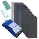 3-in-1 Wet Dry Sandpaper Set,48 Sheets of 80 to 3000 Grit Sand Paper,1 Sandpaper Holder and 2 Sponges Sanding Block for Wood Furniture Finishing Metal Automotive Sanding Polish