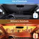 7F Car Sun Shade Umbrella, Protect from Sun Rays and Protect Interior, Sunshade for Car Windshield, Bendable Handle Windshield Cover Sun Shade, [2025 Upgrade] 55" L x 31" W