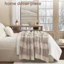 YnM Ultra Soft Fuzzy Throw Blanket, Hand Knit with Faux Rabbit Fur and Cotton Chunky Yarn, Reversible Thick Fluffy Throws, Home Décor Piece for Couch, Sofa & Bed, Oatmeal 60x80 Inch