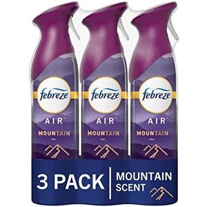 Febreze Air Mist Air Freshener Spray, Odor-Fighting Room Spray, Air Fresheners for Home and Bathroom and Kitchen, Aerosol Can, Mountain Scent, 8.8oz, 6 Count