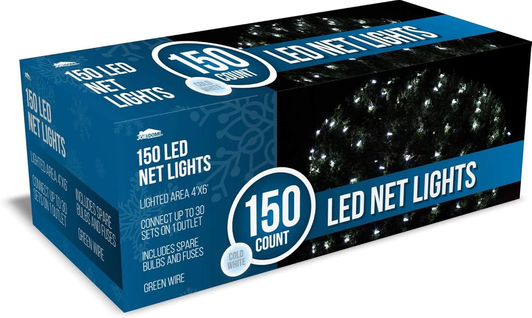 Joiedomi 150 LED Christmas Net Lights for Indoor & Outdoor Decorations, Christmas Eve Night Decor, Christmas Tree, Bushes (Pure White)