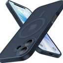 4 x Magnetic Shockproof for iPhone 17 Case,[Full Camera Protection][Compatible with Magsafe][Non-Slip][Mil-Grade Protection]Slim Anti-Yellow Translucent Matte Phone Case for iPhone 17,Midnight Blue