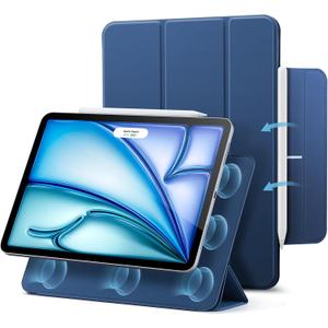 ESR for iPad Air 11 Inch Case M4/M3/M2 (2026/2025/2024), iPad Air 5th/4th Gen (2022/2020), Powerful Magnetic Attachment, Slim Trifold Stand Case, Auto Wake/Sleep, Durable Protection, Navy Blue
