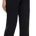 AMPOSH Women's Maternity Scrub Pants with 6 Pockets Stretchy Straight Leg Pregnancy Workwear (Black), S