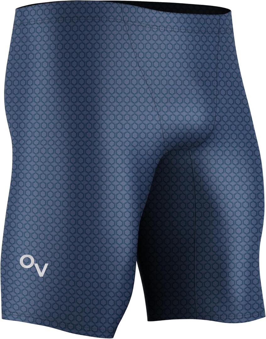 Onvous Swim Jammers for Men | Men's Athletic Swimwear Jammer | Mens Jammer for Swimming | Mens Swim Jammers Size 28-38 (36, Aquagenesis - Grey/Blue)