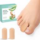 Welnove Gel Toe Cap and Protector - Silicone Toe Covers - Toe Cushions for Pain Relief, Missing or Ingrown Toenails, Corns, Calluses, Blisters (8 Medium, Beige)