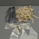 Shihanee Beige Christmas Bows Decor Set 1 Large Neutral Satin Christmas Tree Topper 24 Velvet Ribbon Bows with 3000 Strands Silver Tinsel Icicles Vintage Xmas Ornament for Holiday Wreath Gift Wrapping