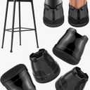 24-Pack Silicone Chair Leg Floor Protectors for Hardwood Floors -Felt Furniture Pads, Rubber Chair Leg Covers/Caps - Noise Reducing & Scratch-Proof - Round XS (Fits 9/16"-13/16" / 15-20mm), Black