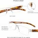 VisionGlobal 8 Pairs Reading Glasses, Blue Light Blocking Glasses, Computer Reading Glasses for Women and Men, Fashion Square Eyewear Frame (4clear+4tortoise,+1.50 Magnification)