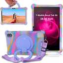 ATOOZ for T-Mobile Revvl Tab 5G 10.36 Inch Silicone Case with 360 Rotation Bracket, Shoulder Strap & Touch Pen (Camouflage Purple)