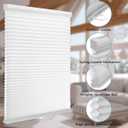 MYshade 1.5-Inch Cellular Cordless Light Filtering Shades, Honeycomb Window Blinds for Soft Daylight & Privacy, Thermal Insulation, Child Safe, Inside or Outside Mount (35" W x 64" H, White)