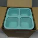 8 Pack Bento Snack Containers Set 4 Compartment Food Storage Containers Wheat Straw Meal Prep Lunch Box Plastic Food Storage container, Microwave and Dishwasher Safe (8pack4colour)