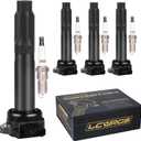 Set of 4 Ignition Coil Pack and Spark Plugs fits for 2010 2011 2012 Subaru Legacy Outback 2.5 H4 Coils Replaces# UF668 22433AA620