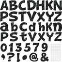 Colarr 216 Pcs Glitter Bulletin Board Letters for Classroom Numbers Alphabet 4 Inch Poster Board Letters with Adhesive Dots Punctuation Symbols Cutout Bulletin Display School Decor(Black)