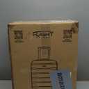 Flight Knight Carry On Suitcase 18x14x8 Hardside Built In TSA Lock & USB Port Lightweight Luggage Silent Double Spinner Wheels Maximum Underseat Carry-On Bag For American & United Approved Airlines (Black/Tan)