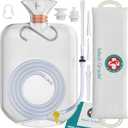 Medi Grade Enema Kit for Adults, 0.53 Gal Capacity - Transparent, Hands-Free with One-Way Valve, 4 Tips and Enema Bag - Enemas for Colon Cleanse for Women and Men - for Coffee Enema & Colon Cleansing (Clear)