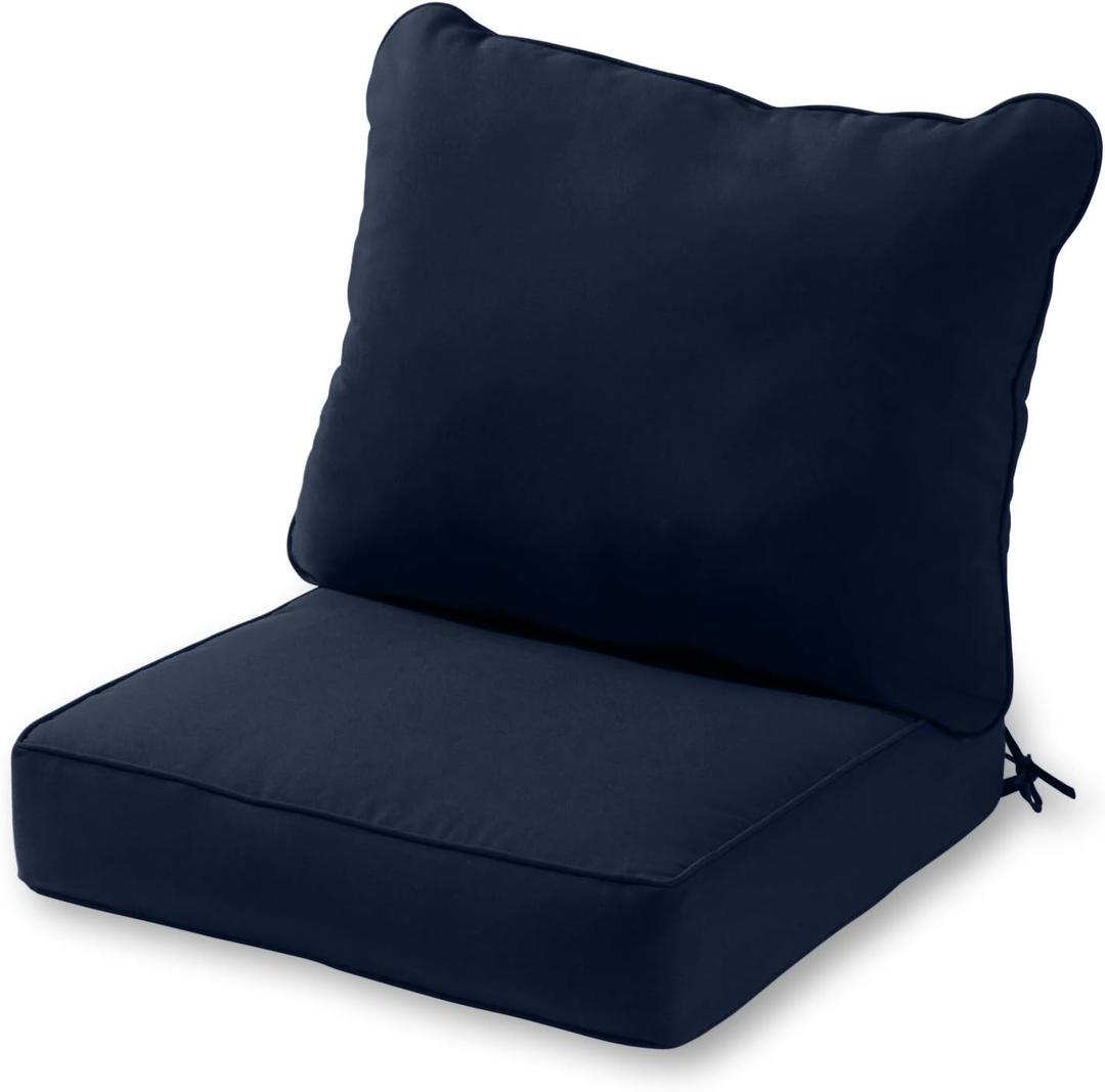 Greendale Home Fashions 2-Piece Outdoor Deep Seat Cushion Set, Midnight