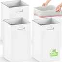 Extra Strong Corrugated Cardboard Disposable Trash Cans, 4 Pack Reuseable and Disposeable Extra Large Trash Cans, 30 Gallon (30" H x 14" W x 14" D), Recycled Garbage Can and Recycling Bins, White