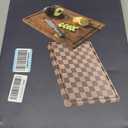 Acacia Wood Cutting Boards for Kitchen, Checkered Chopping Board with Juice Grooves & Handles, Large Butcher Block Serving Tray with NonSlip Feet, 20" x 15" x 1.5"