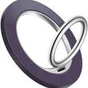 GVIEWIN Magnetic Phone Ring Holder - Compatible with MagSafe Grip, [Super Magnet] 360° Rotatable Adjustable Kickstand, Mag Safe Stand for iPhone 16 Pro Max/Plus/15/14/13(Purple)
