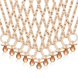 Junkin 60 Pieces Baby Shower Pacifiers Necklace Acrylic Pacifiers Necklace Charm for Baby Shower Party Favors Decorations, Women Style (Brown)