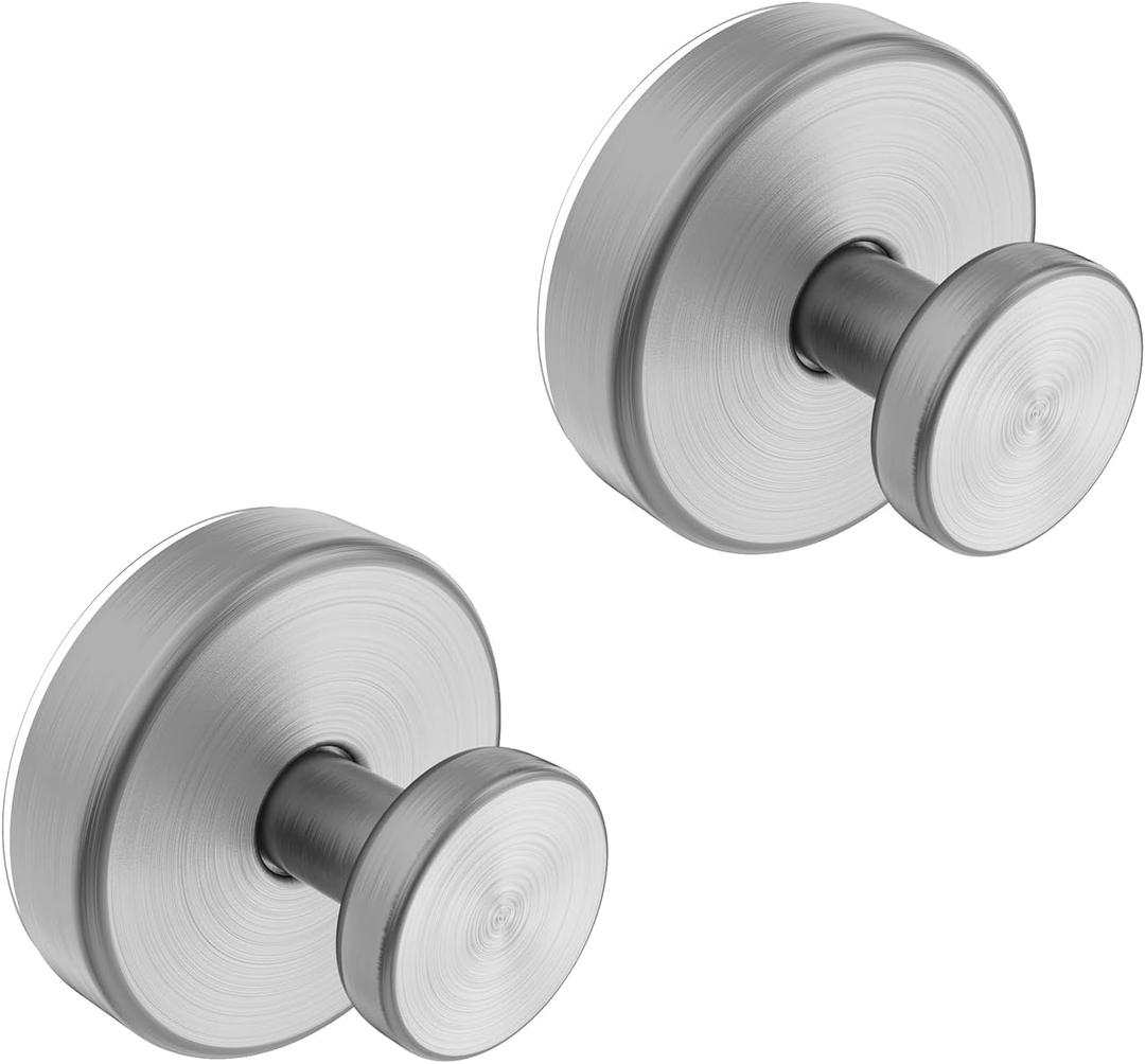 Suction Cup Hooks for Glass Window, Mirror, Wreaths - Shower Hooks for Inside Shower, No Drill Towel Hooks for Bathrooms, Bath Robe Coat Looafh Hook for Hanging - Silver(2 Pack)