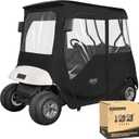 10L0L 2 Passenger Deluxe Golf Cart Driving Enclosure for EZGO TXT and RXV Model, 4-Sided Clear Window 600D Rain Cover All Weather Windproof Waterproof