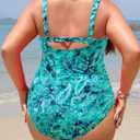 Yonique Women Plus Size One Piece Swimsuits Tummy Control Bathing Suits Twist Front Ruched Swimwear 16W