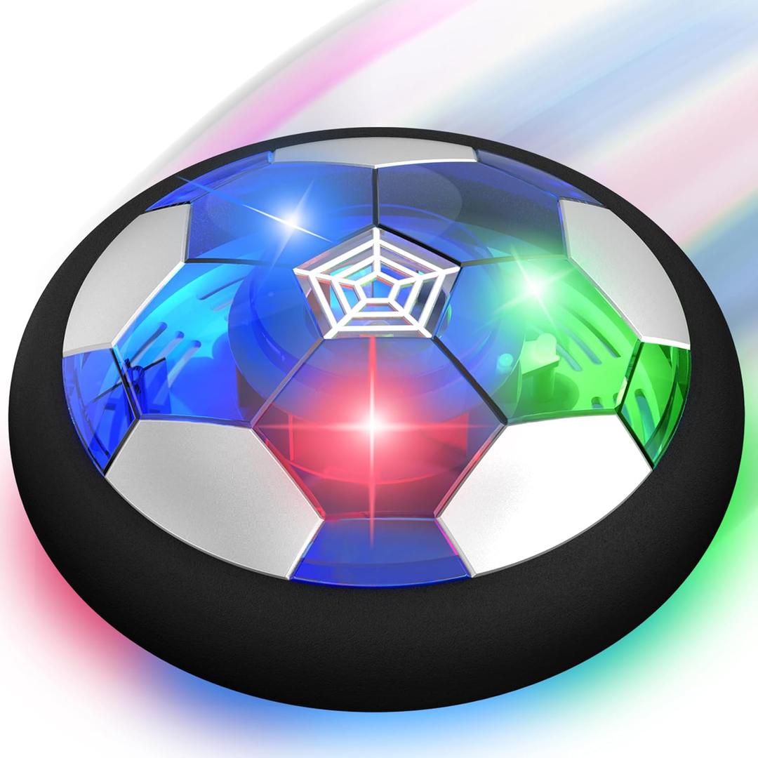 Hover Soccer Ball Boy Toy, Air Powered Floating Hover Soccers with LED Light, Kids Training Soccer Ball Indoor Outdoor Game, Birthday Gifts for Age 3 4 5 6 7 8-10 Years Old Boys Girls (Blue)